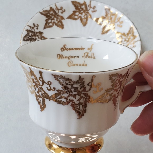 Vintage Niagra Falls Canada Royal Windsor Bone China Teacup & Saucer England - Picture 5 of 6